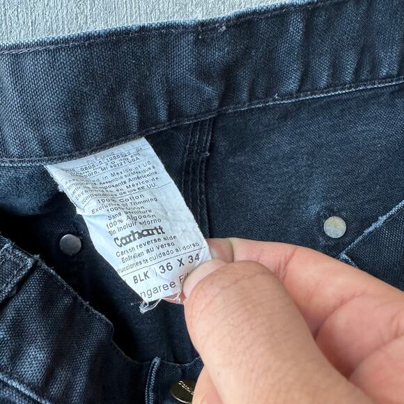 Vintage Y2K Carhartt black double knee work wear carpenter pants - Picture 4 of 7